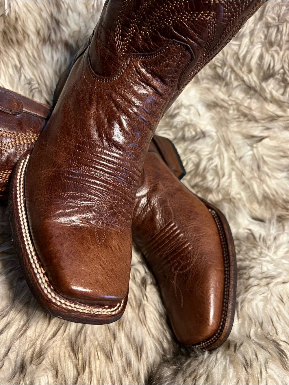Circle G Men's Brown Western Leather Boots Sz 9 D